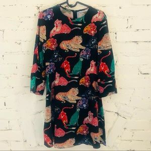 #zara cat dress with fitted waist and back zipper